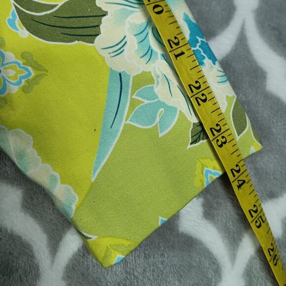 Citrine Coat Womens 4 Green Floral Print Long Duster Jacket Lined Pockets Spring - Picture 9 of 13